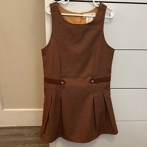 Charming Brown Kids Dress with Button Accents